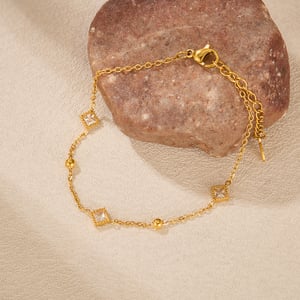 1 Stück Simple Series Tägliche geometrische Edelstahl Gold Farbe Damen Charm Armbänder h5 Bild4