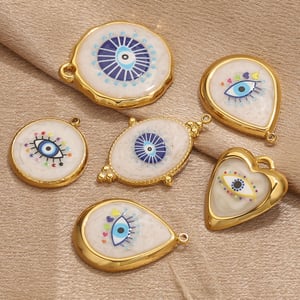 Retro Colorful Eye Stainless Steel Women's Pendants h5 Picture4