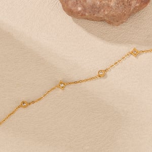 1 Stück Simple Series Tägliche geometrische Edelstahl Gold Farbe Damen Charm Armbänder h5 Bild5