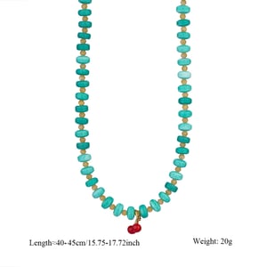 Collane con perline da donna in acciaio inossidabile color oro con perline di pietra naturale vivida h5 Immagine2