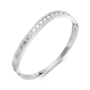 1 Stück einfache Serie elegante geometrische Edelstahl Damen Armreifen h5 Bild6