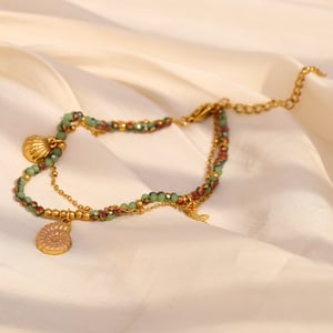 Oceanic Stainless Steel Gold Color Beaded Bracelets h5 Picture4