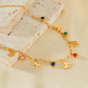 1 Stück Simple Series Einfache Quaste Edelstahl Damen Kettenhalsketten h5 Bild4