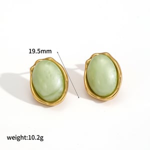 Stainless Steel Gold Color Stud Earrings h5 