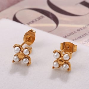 1 Pair Butterfly Stainless Steel Gold Color  Stud Earrings h5 Picture3