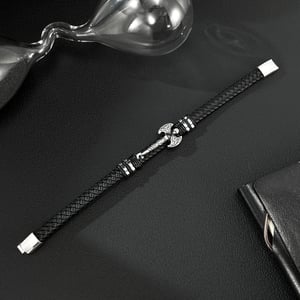 Braccialetti da uomo in acciaio inossidabile a forma di ascia, 1 pezzo h5 Immagine2