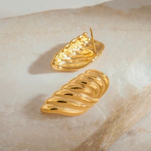 Retro Edelstahl Gold Farbe Ohrstecker h5 Bild2