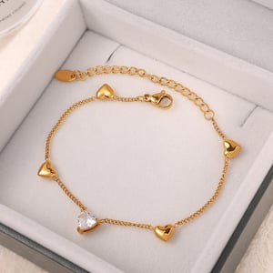 1 Piece Heart Stainless Steel Gold Color Chain Necklace h5 Picture3