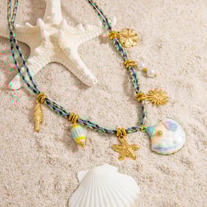 Vacation Series Shell Stainless Steel Gold Color Pendant Necklaces h5 Picture5