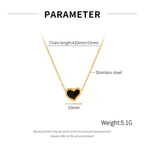 1 Stück Simple Series Daily Heart Edelstahl Goldfarben Damen-Anhänger-Halsketten h5 Bild7