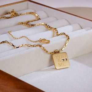 1 Piece Minimalist Series Simple Square Stainless Steel Gold Color Women's Layered Necklaces h5 Picture4