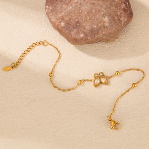 1 Stück Simple Series Daily Animal Edelstahl Goldfarben Damen Charm Armbänder h5 Bild3