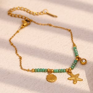 Oceanic Stainless Steel Gold Color Charm Bracelets h5 Picture3