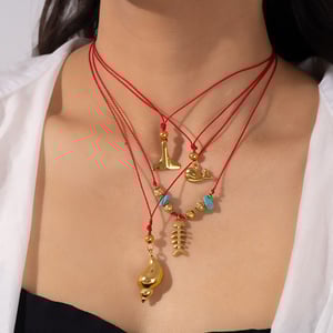 1 Piece Marine Organism Stainless Steel Gold Color Women's Pendant Necklaces h5 Picture5
