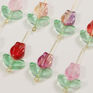 Exquisite Natural Tulip Glass DIY Jewelry Beads h5 Picture5