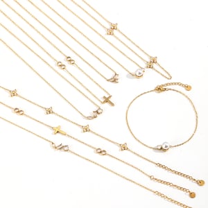 Sophisticated Zircon Stainless Steel Gold Color Women's Chain Necklaces h5 Picture4