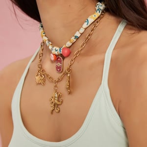 Collane con ciondolo da donna in acciaio inossidabile color oro della serie Marine Organism h5 Immagine5
