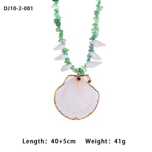 Green Aventurine Beads Sea Shells Women's Pendant Necklaces h5 Picture2