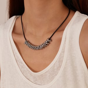 Halat Patchwork Paslanmaz Çelik Erkek Zincir Kolyeler h5 Resim5