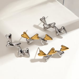 Heart Stainless Steel  MIxed Color Stud Earrings h5 Picture4