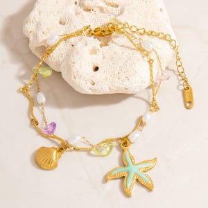 Oceanic Stainless Steel Gold Color Charm Bracelets h5 Picture3