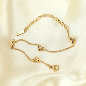 1 Stück Simple Series Daily Heart Edelstahl Goldfarben Damen Kettenarmbänder h5 Bild3