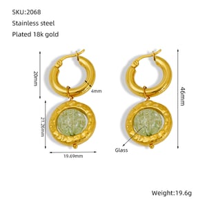 Tropfenohrringe aus Edelstahl in Goldfarbe h5 Bild2