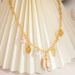 Oceanic Stainless Steel Gold Color Pendant Necklaces h5 Picture4