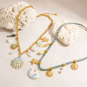 Vacation Series Shell Stainless Steel Gold Color Pendant Necklaces h5 Picture4