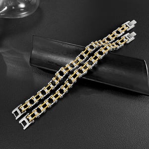 Braccialetti da uomo in acciaio inossidabile con catena classica da locomotiva h5 Immagine6