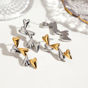 Heart Stainless Steel  MIxed Color Stud Earrings h5 Picture3