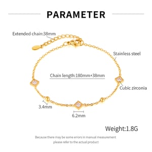 1 Stück Simple Series Tägliche geometrische Edelstahl Gold Farbe Damen Charm Armbänder h5 Bild7