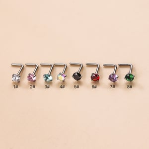 1 piercing para la nariz de circonitas de colores para mujer h5 Imagen5
