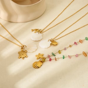 Ocean Series Starfish and Seashell Pendant Women's Necklaces h5 Picture3