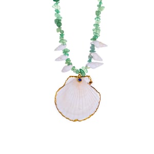 Green Aventurine Beads Sea Shells Women's Pendant Necklaces h5 Picture6