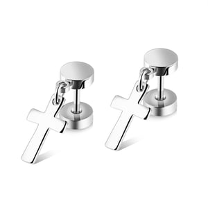 All-Match-Kreuz-Ohrstecker aus Edelstahl für Herren h5 Bild3