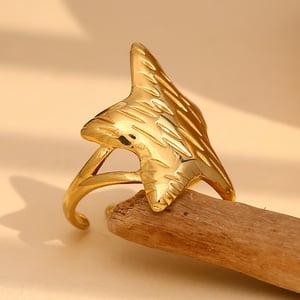 1 Piece Creative Design Starfish Gold Stainless Steel Women's Ring h5 Picture4