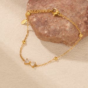 1 Stück Simple Series Daily Bow Knot Edelstahl Goldfarben Damen Charm Armbänder h5 Bild4