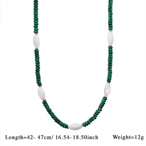 Collares de cuentas de malaquita geométrica bohemia para mujer h5 Imagen2