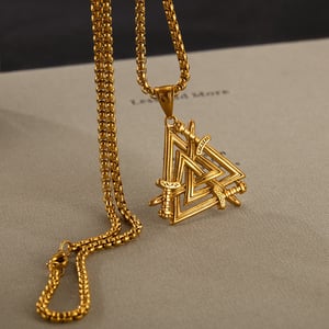 1 Piece Designable Triangle Stainless Steel Men's Pendant Necklaces h5 Picture11