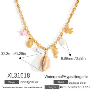 Oceanic Stainless Steel Gold Color Pendant Necklaces h5 Picture2