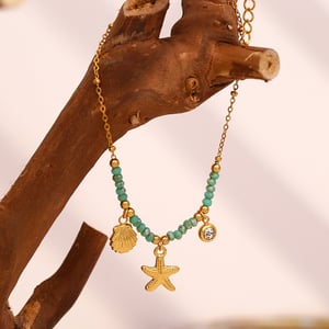 Oceanic Stainless Steel Gold Color Charm Bracelets h5 Picture5