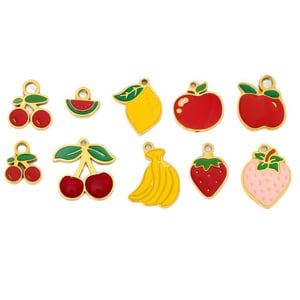 Cute Sweet Cherry DIY Gold Stainless Steel Pendant h5 Picture5