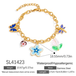 Designable Fruits Stainless Steel Colorful Women's Charm Bracelets h5 Picture2