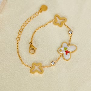1 Stück Simple Series Tägliche geometrische Edelstahl Goldfarbene Damen-Kettenarmbänder h5 Bild3