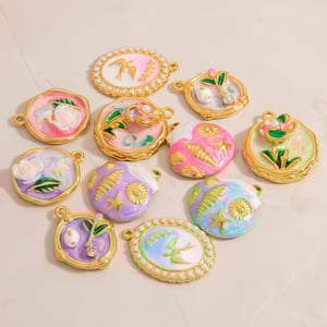 Romantic Flower Stainless Steel Gold Color Pendants h5 Picture4