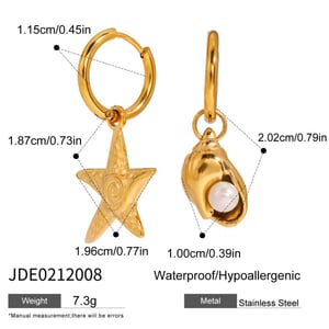  style seestern edelstahl gold farbe tropfen ohrringe h5 Bild2