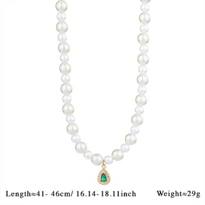 Charmante Tropfen Edelstahl Gold Farbe Damen Perlen Halsketten h5 Bild2
