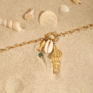 Oceanic Stainless Steel Gold Color Pendant Necklace h5 Picture5