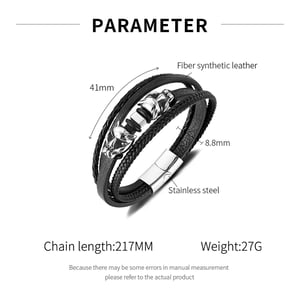 1 pulsera de cuero de leopardo con diseño de roca para hombre h5 Imagen6
